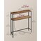 2 Tier Entryway Table with Charging Station, Space Saving Sofa Table with Stable Steel Frame